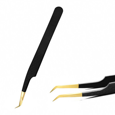 Skropstu pincete melna nerūsējošā tērauda Supercieta Precīzijas Antistatiskā Pincete Skropstu pieaudzēšana Skropstu pieaudzēšanas piederumi Aplauzuma rīki