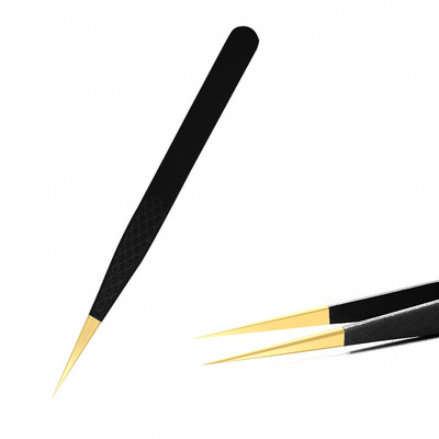 Skropstu pincete melna nerūsējošā tērauda Supercieta Precīzijas Antistatiskā Pincete Skropstu pieaudzēšana Skropstu pieaudzēšanas piederumi Aplauzuma rīki