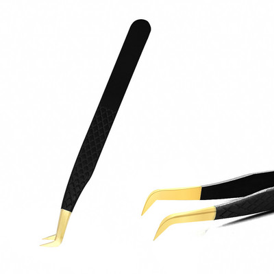 Skropstu pincete melna nerūsējošā tērauda Supercieta Precīzijas Antistatiskā Pincete Skropstu pieaudzēšana Skropstu pieaudzēšanas piederumi Aplauzuma rīki