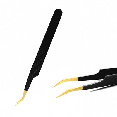 Skropstu pincete melna nerūsējošā tērauda Supercieta Precīzijas Antistatiskā Pincete Skropstu pieaudzēšana Skropstu pieaudzēšanas piederumi Aplauzuma rīki