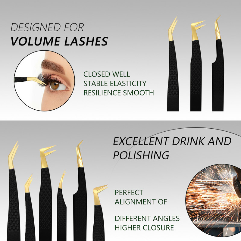 Skropstu pincete melna nerūsējošā tērauda Supercieta Precīzijas Antistatiskā Pincete Skropstu pieaudzēšana Skropstu pieaudzēšanas piederumi Aplauzuma rīki