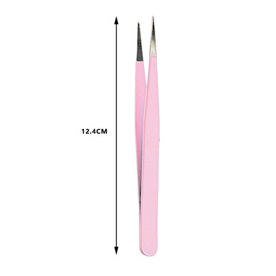 1/2PC Ravna zakrivljena pinceta u boji od nehrđajućeg čelika za Nail Art naljepnice Alat za branje kamenčića Šminka Alat za umjetne trepavice DIY