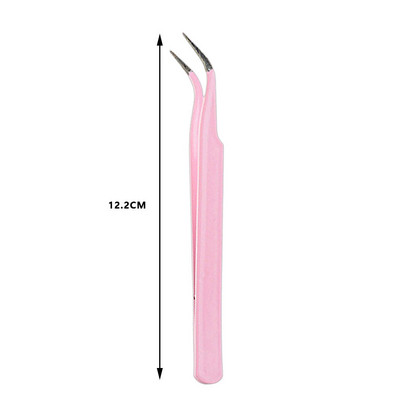 1/2PC Ravna zakrivljena pinceta u boji od nehrđajućeg čelika za Nail Art naljepnice Alat za branje kamenčića Šminka Alat za umjetne trepavice DIY