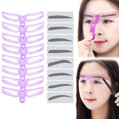 8 vienā atkārtoti lietojams uzacu trafarets Skaistumkopšanas grims Uzacu zīmoga veidne Uzacu formas komplekts Acu uzacu kosmētikas rīki Acu uzacu veidotājs