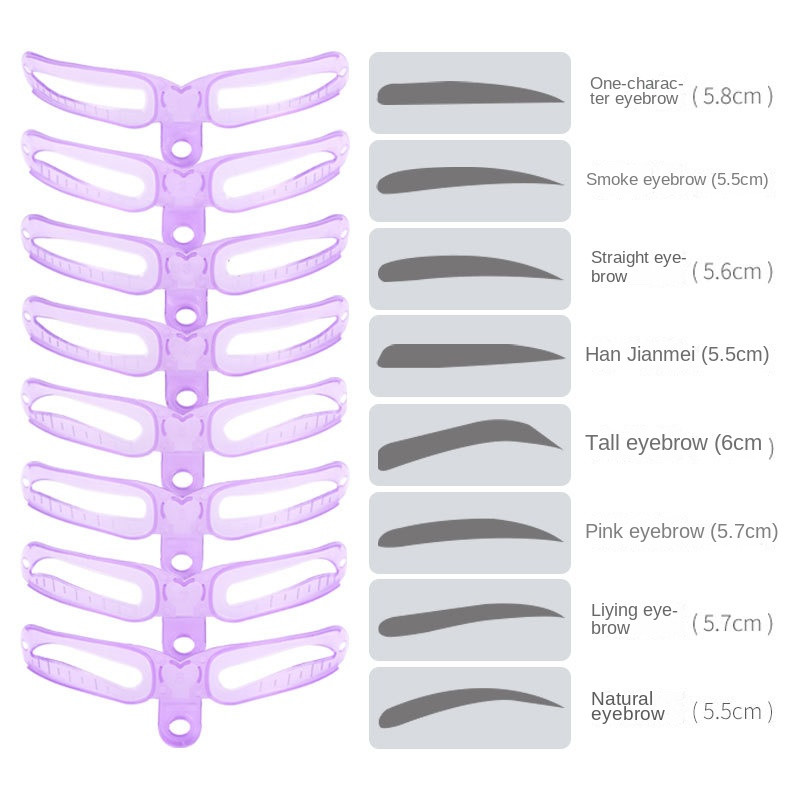 8 vienā atkārtoti lietojams uzacu trafarets Skaistumkopšanas grims Uzacu zīmoga veidne Uzacu formas komplekts Acu uzacu kosmētikas rīki Acu uzacu veidotājs