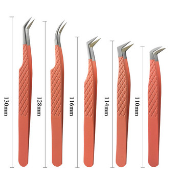 Дръжка за върха на влакна за мигли 1 бр. Професионална пинсета за мигли за обем Мигли Грим Инструменти за мигли Комплект за удължаване на мигли