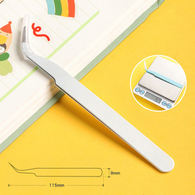 Ravna zakrivljena pinceta od nehrđajućeg čelika Šarena ružičasta plava ljubičasta DIY pinceta za trepavice Naljepnice za nokte Alat za branje kamenčića