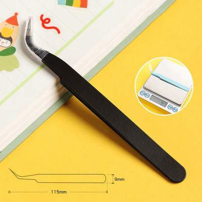 Ravna zakrivljena pinceta od nehrđajućeg čelika Šarena ružičasta plava ljubičasta DIY pinceta za trepavice Naljepnice za nokte Alat za branje kamenčića