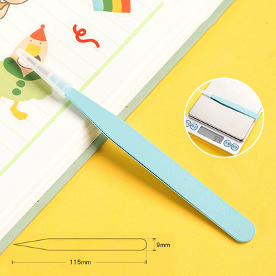 Ravna zakrivljena pinceta od nehrđajućeg čelika Šarena ružičasta plava ljubičasta DIY pinceta za trepavice Naljepnice za nokte Alat za branje kamenčića