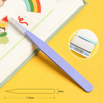 Ravna zakrivljena pinceta od nehrđajućeg čelika Šarena ružičasta plava ljubičasta DIY pinceta za trepavice Naljepnice za nokte Alat za branje kamenčića