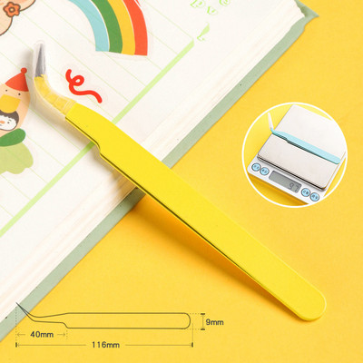 Ravna zakrivljena pinceta od nehrđajućeg čelika Šarena ružičasta plava ljubičasta DIY pinceta za trepavice Naljepnice za nokte Alat za branje kamenčića