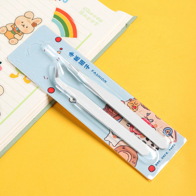 Ravna zakrivljena pinceta od nehrđajućeg čelika Šarena ružičasta plava ljubičasta DIY pinceta za trepavice Naljepnice za nokte Alat za branje kamenčića