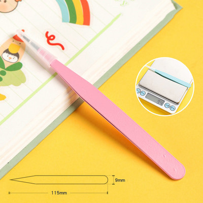 Ravna zakrivljena pinceta od nehrđajućeg čelika Šarena ružičasta plava ljubičasta DIY pinceta za trepavice Naljepnice za nokte Alat za branje kamenčića