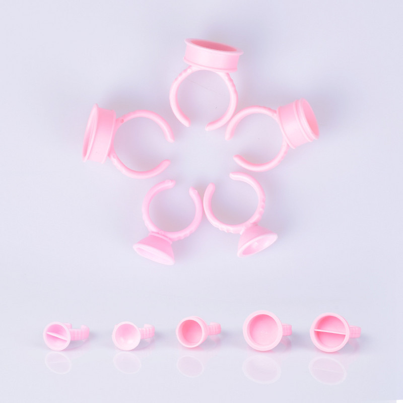 100gab/maisiņš Līmes gredzeni Skropstu pieaudzēšanas piederumi Aplauzuma rīks Vienreizējās lietošanas līmes līmes turētājs Skropstu pieaudzēšana profesionālim