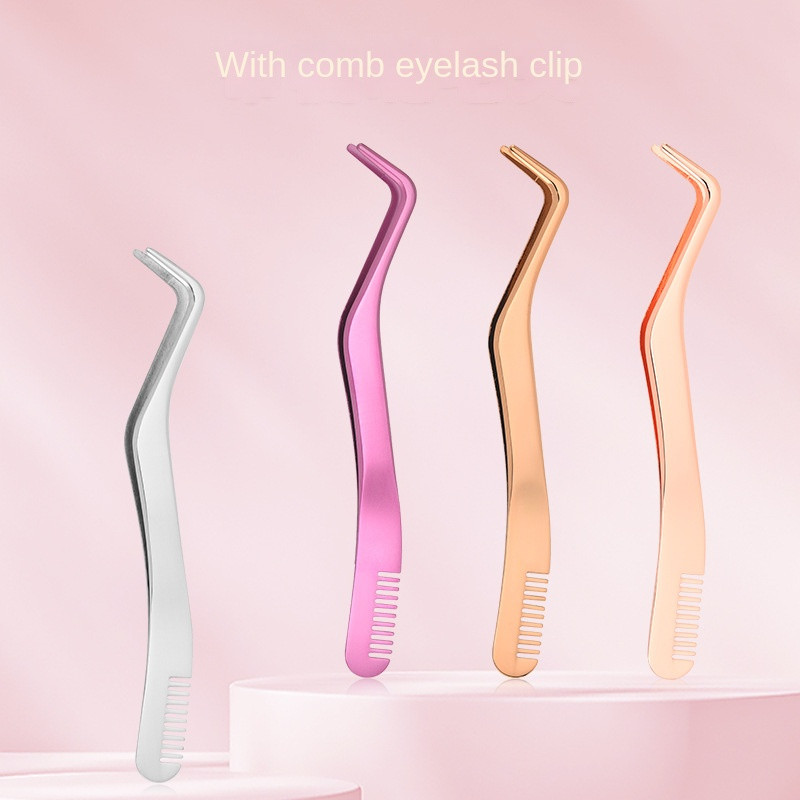 1 kom. Pinceta za češalj za trepavice Anti-statički nemagnetski nehrđajući čelik Profesionalne pincete za nadogradnju trepavica Alati za šminkanje