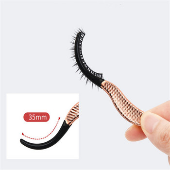 Pretty Eyelash Applicator Tool DIY Lash Tweezers Καμπύλες λαβίδες βλεφαρίδων για εύκολη εφαρμογή και αφαίρεση βλεφαρίδων Rose Gold