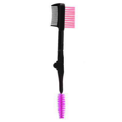 Divu galu uzacu birste ar drošiem apaļiem ķemmes zobiem salokāma skropstu birste 2 vienā uzacu ķemme Acu grima piederumi