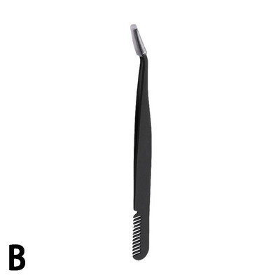 Skropstu pincetes nerūsējošā tērauda skropstu pieaudzēšanas pincete ar ķemmi mākslīgo skropstu uzklāšanas rīks meitenēm iesācēju grims