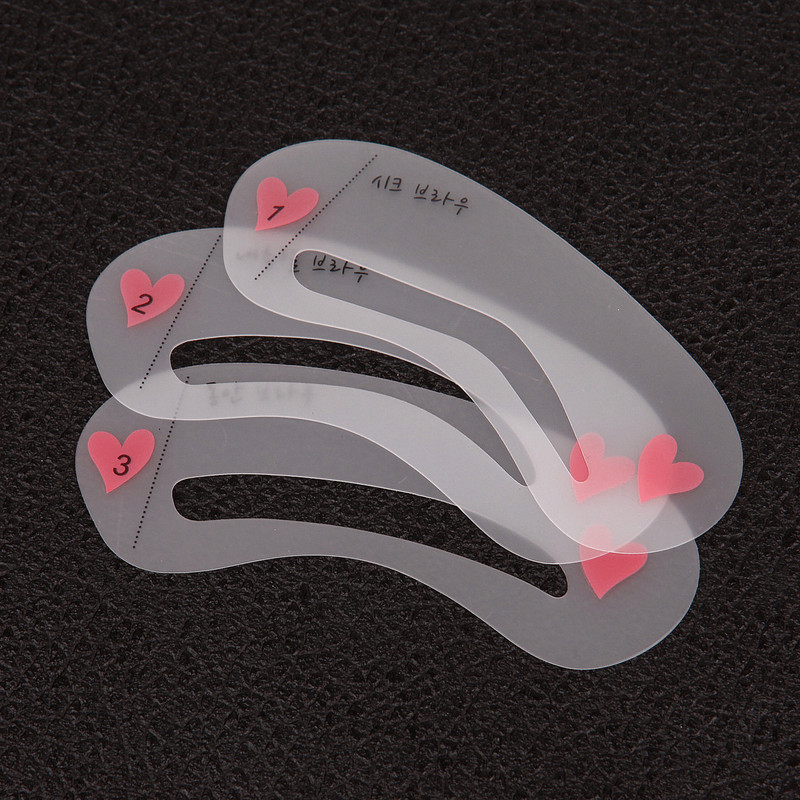 3 vnt Antakių trafaretų rinkinys Makiažo antakių šablonų kortelė Daugkartinio naudojimo DIY piešimo antakių šablonų vadovas Grožio įrankiai Priedai