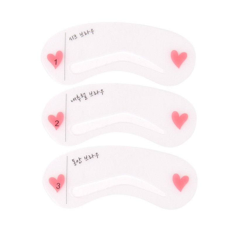 3 vnt Antakių trafaretų rinkinys Makiažo antakių šablonų kortelė Daugkartinio naudojimo DIY piešimo antakių šablonų vadovas Grožio įrankiai Priedai