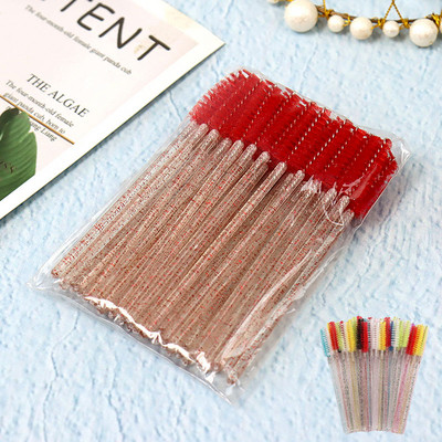 50 skropstu birstīšu komplekti skropstu ķemmēšanai ar dažādām funkcijām un krāsām