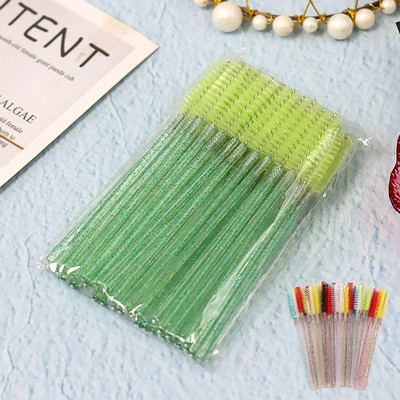 50 skropstu birstīšu komplekti skropstu ķemmēšanai ar dažādām funkcijām un krāsām