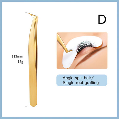 1PC Pinceta za nadogradnju trepavica Aplikator za nadogradnju trepavica Dodaci za nadogradnju Volumen Profesionalne zlatne pincete za trepavice za obrve