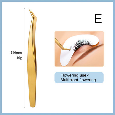 1PC Pinceta za nadogradnju trepavica Aplikator za nadogradnju trepavica Dodaci za nadogradnju Volumen Profesionalne zlatne pincete za trepavice za obrve