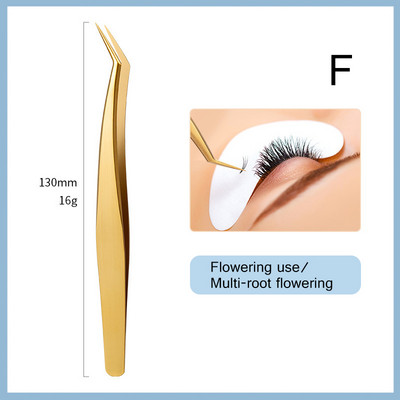 1PC Pinceta za nadogradnju trepavica Aplikator za nadogradnju trepavica Dodaci za nadogradnju Volumen Profesionalne zlatne pincete za trepavice za obrve