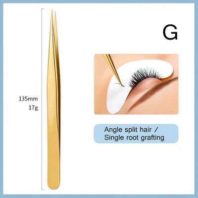 1PC Pinceta za nadogradnju trepavica Aplikator za nadogradnju trepavica Dodaci za nadogradnju Volumen Profesionalne zlatne pincete za trepavice za obrve