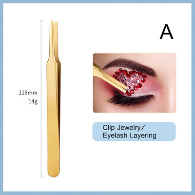 1PC Pinceta za nadogradnju trepavica Aplikator za nadogradnju trepavica Dodaci za nadogradnju Volumen Profesionalne zlatne pincete za trepavice za obrve