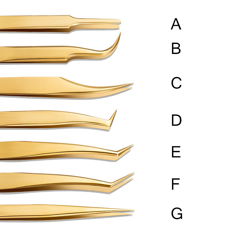 1PC Pinceta za nadogradnju trepavica Aplikator za nadogradnju trepavica Dodaci za nadogradnju Volumen Profesionalne zlatne pincete za trepavice za obrve