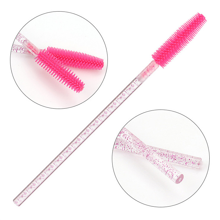 50 tk Silikoonist ripsmeharjad Ühekordselt kasutatavad Crystal kulmude ripsmetušš Wands aplikaator mikrohari ripsmepikendustööriist