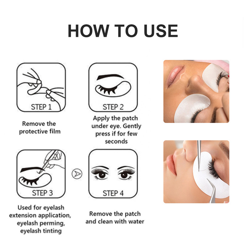 50 pari hidrogel gel flastera za oči Presađivanje trepavica ispod očiju Flasteri za ekstenzije trepavica Papir za nanošenje šminke