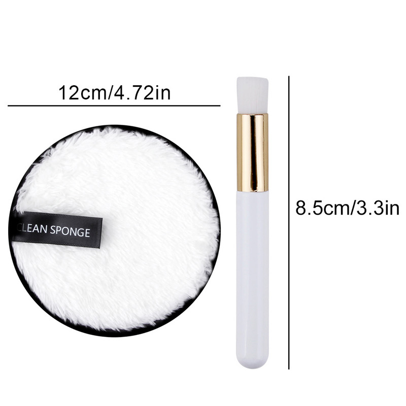 Комплект за почистване на премахване на мигли Eye Lash Clean Brush Бутилка за измиване Апликатор за вежди Многократна употреба Диск за грим от микрофибър Инструменти