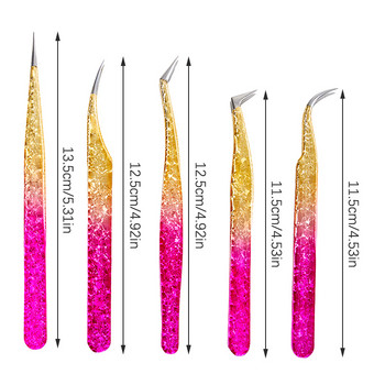 Eyelash Tweezer Ice Flower Αντιστατικό από ανοξείδωτο χάλυβα Superhard Tweezers Grafting Lash Extension Supplies Εργαλεία μακιγιάζ φρυδιών