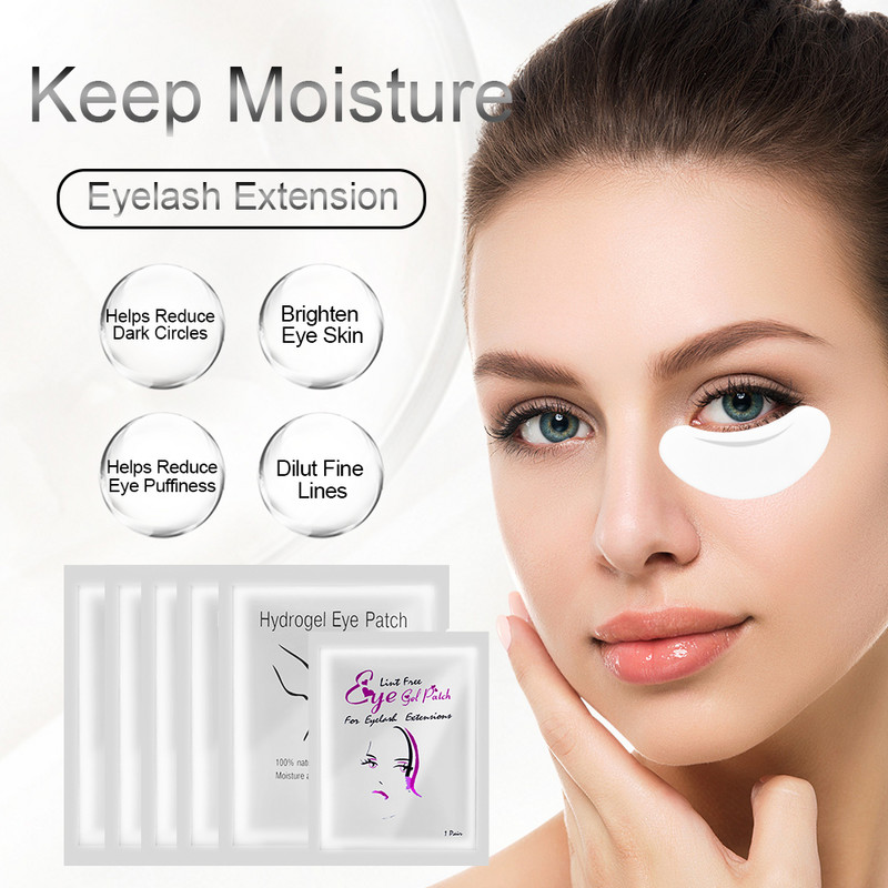 50 pāri skropstu pieaudzēšanas plāksteris, hidrogēla plāksteri, grima skropstu pieaudzēšana zem acīm.