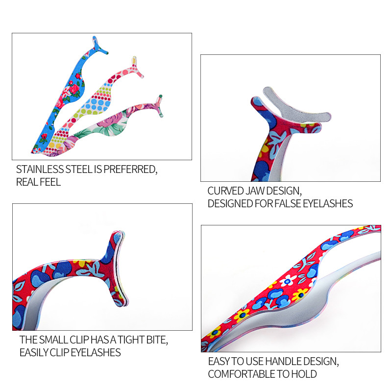 Spalvotas fluorescencinis pincetas Anglinis plienas su dirbtinių blakstienų asistentu Daugiafunkcis blakstienų rietiklis Subtilus mažas pincetas Naujas