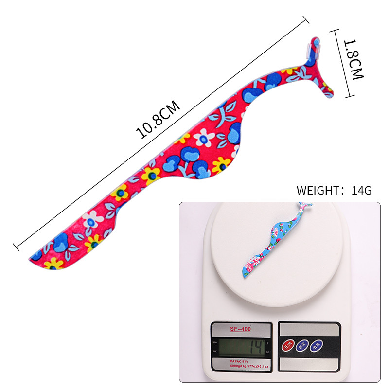 Spalvotas fluorescencinis pincetas Anglinis plienas su dirbtinių blakstienų asistentu Daugiafunkcis blakstienų rietiklis Subtilus mažas pincetas Naujas