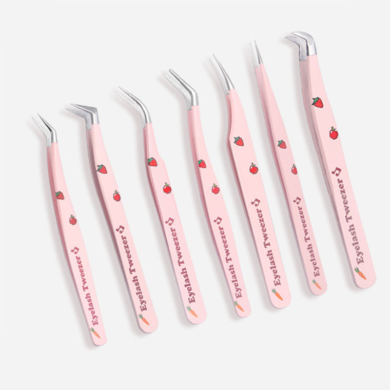 6 tipų dirbtinių blakstienų pincetai nerūdijančio plieno antistatiniai pincetiniai išlenkti 3D blakstienų priauginimo pincetai makiažo įrankiai