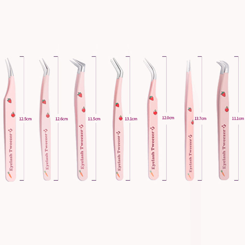 6 tipų dirbtinių blakstienų pincetai nerūdijančio plieno antistatiniai pincetiniai išlenkti 3D blakstienų priauginimo pincetai makiažo įrankiai