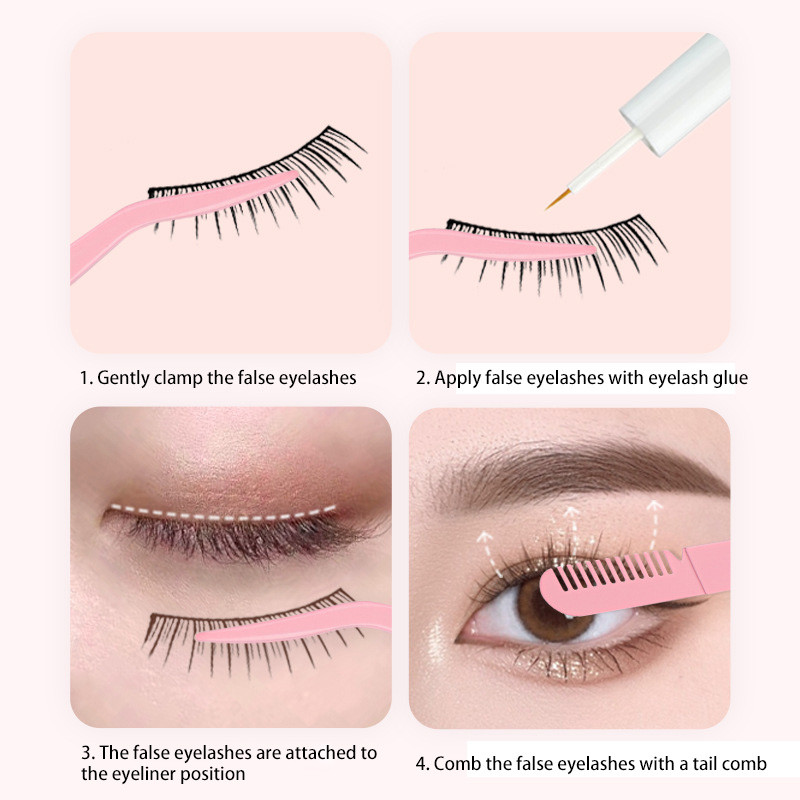 Nerūdijančio plieno dvigubos paskirties blakstienų rietiklis antakių segtukas pincetas pagalbinis dirbtinių blakstienų pagalbinis makiažo įrankis