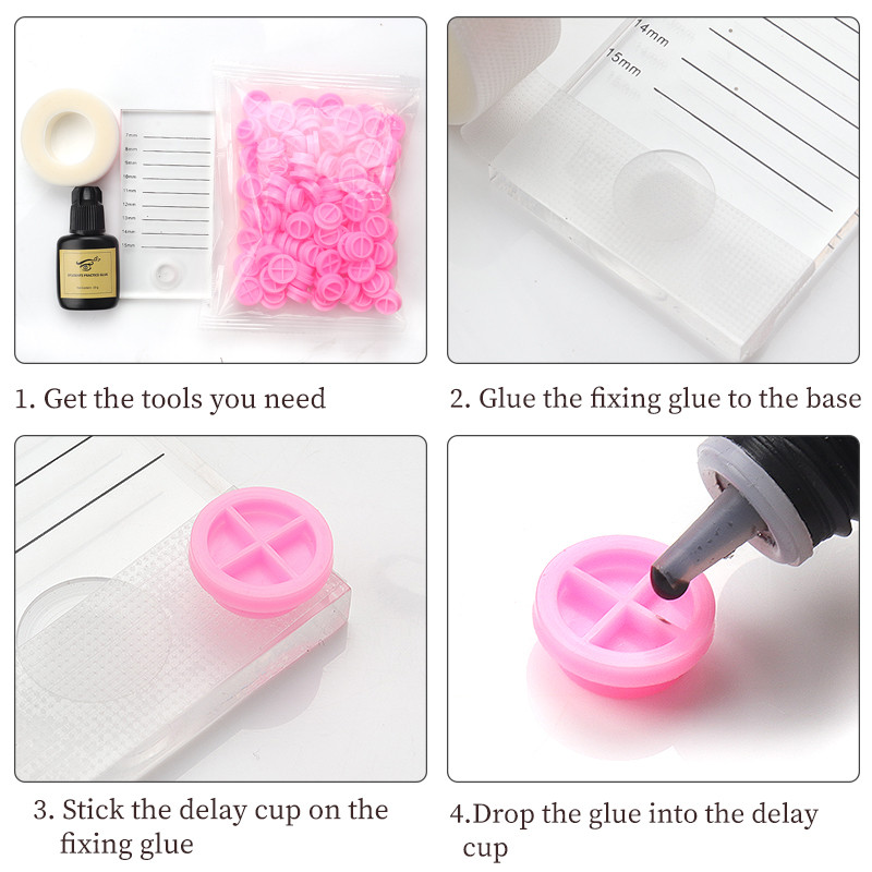 100 vnt. vienkartinių blakstienų klijų laikiklis skiepijimo blakstienų puodelio žiedas konteineris tatuiruotės pigmentas blakstienų priauginimui klijuojamas stovas