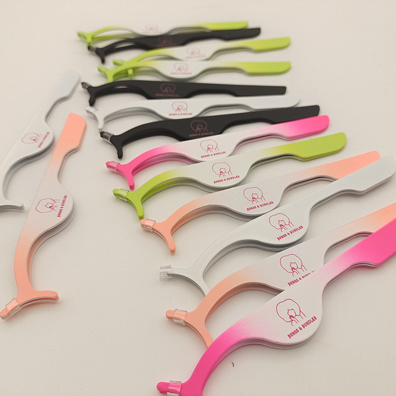 Individualiai pritaikytas dirbtinių blakstienų aplikatorius pincetas, nerūdijančio plieno blakstienų rietiklis blakstienų priauginimo pincetas grožio makiažo įrankiai