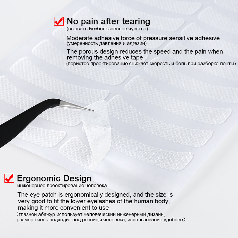 100/200Gb Skropstu pieaudzēšanas plāksteris Medicīniskā neaustie audumi zem acīm Paliktņi Uzlīmes Skropstu pieaudzēšanas piederumi Aplauzuma rīki