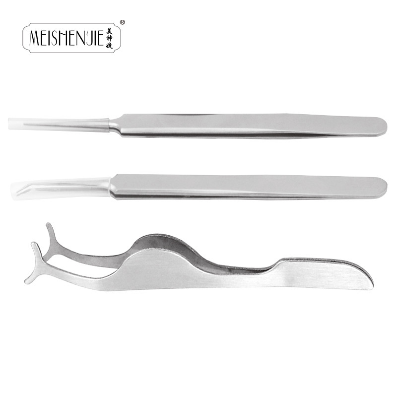 1 vnt Pincetas Juodas antakių pincetas netikrų blakstienų aplikatorius Rožinis blakstienų pincetas Clip Beauty Makeup Tool blakstienų pincetas