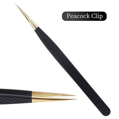 Blakstienų pincetas juodas nerūdijantis plienas, ypač kietas, tikslus antistatinis pincetas, priauginimo blakstienų priauginimo reikmenys, makiažo įrankiai