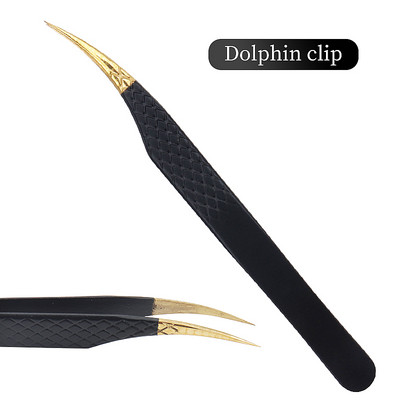 Blakstienų pincetas juodas nerūdijantis plienas, ypač kietas, tikslus antistatinis pincetas, priauginimo blakstienų priauginimo reikmenys, makiažo įrankiai