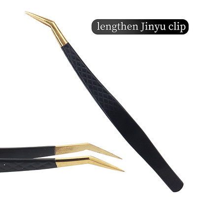 Blakstienų pincetas juodas nerūdijantis plienas, ypač kietas, tikslus antistatinis pincetas, priauginimo blakstienų priauginimo reikmenys, makiažo įrankiai