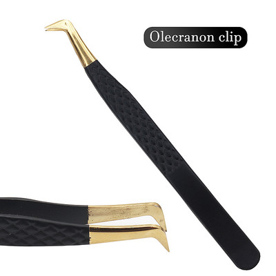 Blakstienų pincetas juodas nerūdijantis plienas, ypač kietas, tikslus antistatinis pincetas, priauginimo blakstienų priauginimo reikmenys, makiažo įrankiai